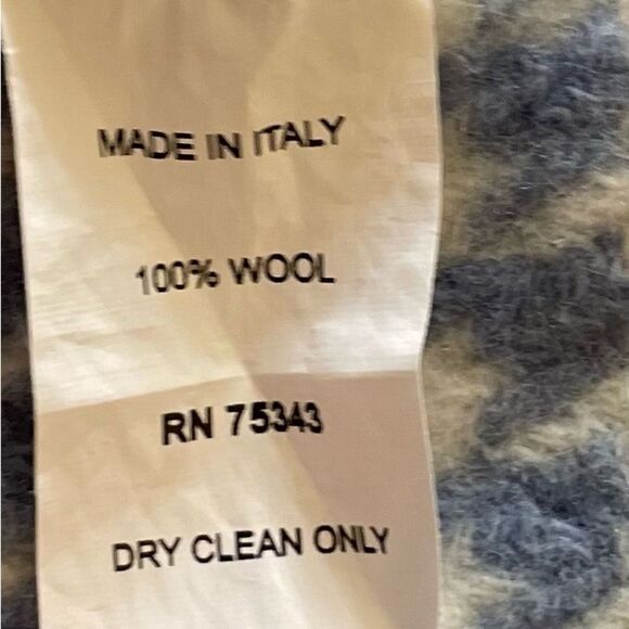 Cristina Chiti Plaid Wool Scarf made in Italy - Picture 3 of 7